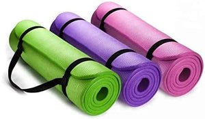 Tapis- Yoga, Training, Pilates, Fitness, Gym, Martial Art mat, Extra Thick High Density Anti-Tear Exercise with Carrying Straping, by JPYV- Collection