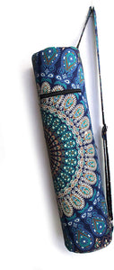 Popular Handicrafts Indian Peacock Mandala Exercise Yoga Mat Carry Bag Tote Carrier Full Zip with Shoulder Strap Bag Hippie Block Print Yoga Mat Bag Blue Tarquoise